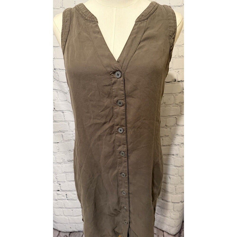 Prana Dress Womens Small Brown Mini Sleeveless Button Pocket Boho Travel